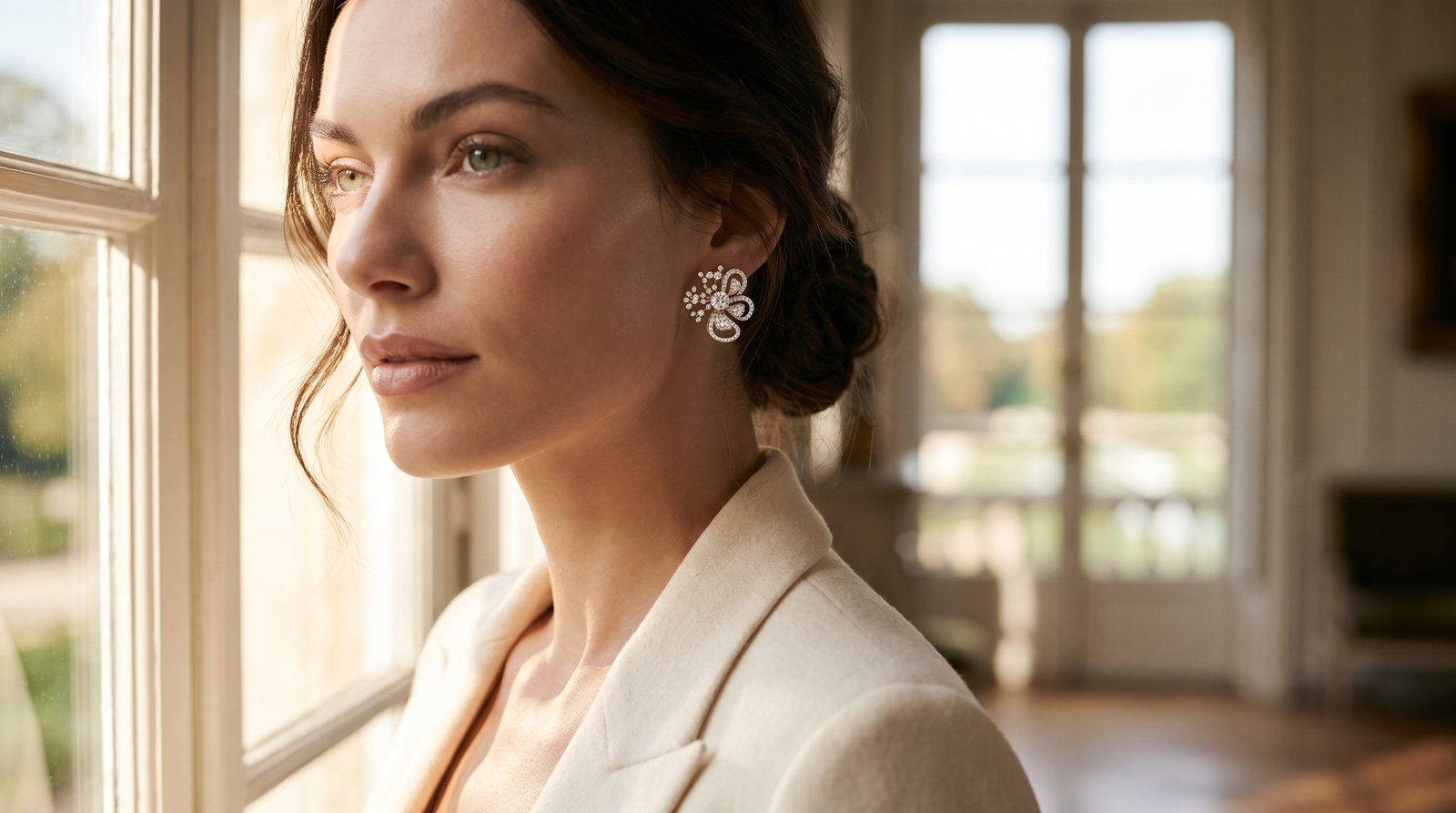 Diamond Blossom Stud Earrings