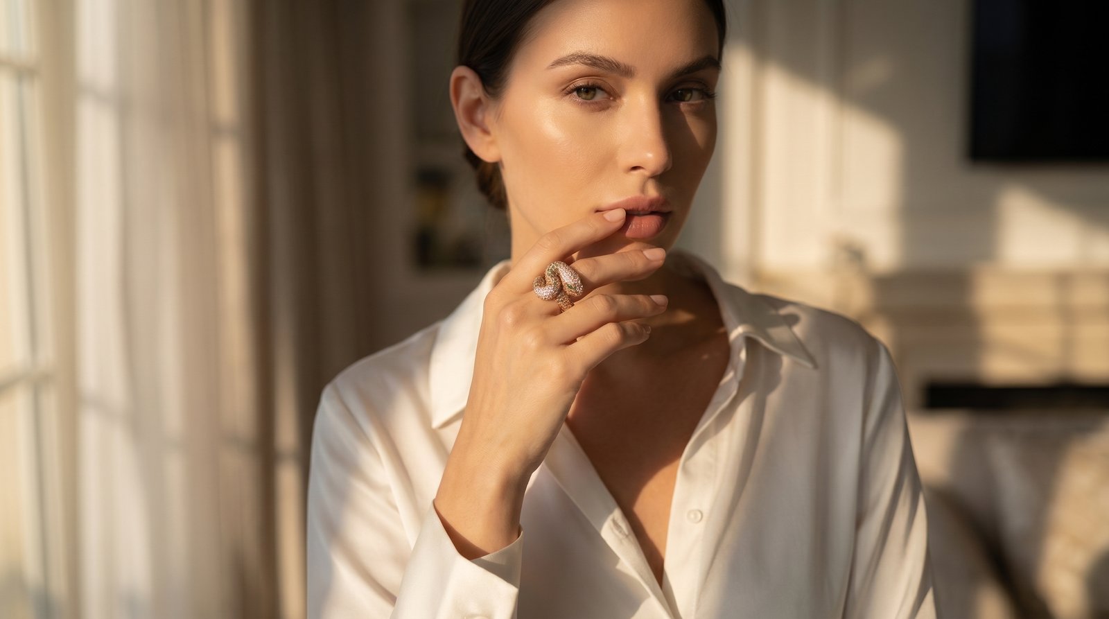 Serpentine Diamond Wrap Ring